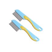 NEYSTORE 2 Adet Kısa Paslanmaz Metal Dişli, Plastik Tutma Saplı, Bit, Böcek, Vb. Temizleme Tarağı