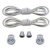NEYSTORE Yuvarlak, Akıllı, Kilitle, Tak-Bırak Bağcık, Yeni Nesil, Bağlamaya Gerek Olmayan Bot, Spor, Klasik Ayakkabı Bağcığı,Elastik 100 cm,1 Çift (Gri) (Çizgisiz Gri)