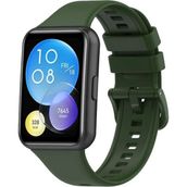 Nezih Case Huawei Watch Fit 2 Uyumlu Spor Jel Silikon Koyu Yeşil Kordon