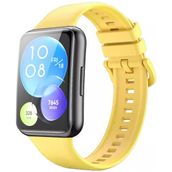Nezih Case Huawei Watch Fit 2 Uyumlu Spor Jel Silikon Sarı Kordon