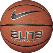 Nike Elite Tournament 8P Basketbol Topu, Deflated Kauçuk ve Suni Deri, Amber/Siyah/Metalik Gümüş Rengi, Boyut 7, N.100.9915.855.07