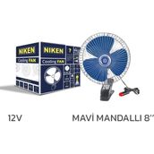 Niken Oto Vantilatör 12V 8 İnch Mandallı Çakmak Girişli