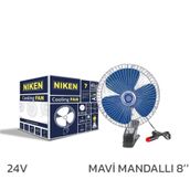 Niken Oto Vantilatör 24V 8 İnch Mandallı Çakmak Girişli