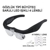 Nikula 11537DC 4 Farklı Lens Şarjlı Gözlük Büyüteç