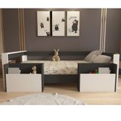 Ninnimo M1-41 Montessori 90x190 cm Antrasit Beyaz Karyola