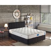 Niron Juliette 180x200 cm Çift Kişilik Lüks Siyah Kumaş Baza, Başlık Ve Yatak Takımı