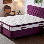 Niron Violet Baza Ve Başlık Seti 140x190 cm Çift Kişilik Sandıklı Mor Kumaş Baza Ve Başlığı