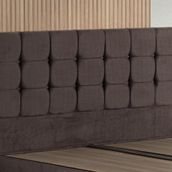 Niron Yatak Rama 160 cm Çift Kişilik Füme Soho Kumaş Yatak Başlığı