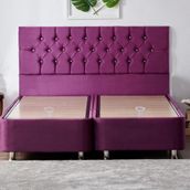 Niron Yatak Violet 160x200 cm Çift Kişilik Sandıklı Mor Kumaş Baza ve Başlığı