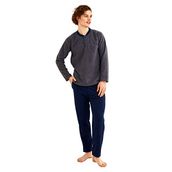 Nisanca Kışlık Erkek Polar Pijama Takımı Füme M
