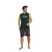 Nisanca Sportif %100 Pamuk Şortlu Yeşil Erkek Pijama Takımı