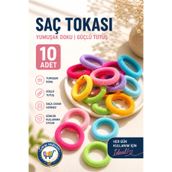 nistabolje 10 Adet Renkli Havlu Toka Orta Boy Esnek Lastik Saç Tokası