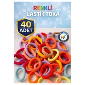 nistabolje Renkli Saç Tokası 40 Adet Dayanıklı Orta Boy Esnek Havlu Lastik Toka