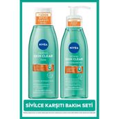 NIVEA Derma Skin Clear Karşıtı Yüz Temizleme Jeli 150ml ve Nemlendirici Tonik 200ml, Nisaniamid