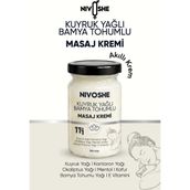 Nivoshe Kuyruk Yağlı Bamya Tohumlu Rahatlatıcı Bel, Boyun, Kol, Sırt, Diz, İçin Ağrı ve Akıllı Masaj Kremi - Beyaz - Sarı