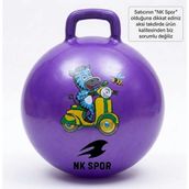 NK SPOR 55 cm Mor Zıp Zıp Pilates Topu - Tutma Saplı Zıplama Topu - Çocuk ve Yetişkin Için Kondisyon Topu-Kulplu Egzersiz ve Oyun Topu (Anti-Burst)