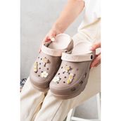 Nmoda Unisex Deniz Sabo Doktor Hemşire Hastane Confort Sandalet - Vizon