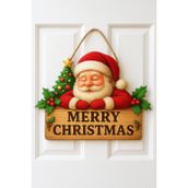 Noel Babalı Ahşap Kapı Yılbaşı Kapı Yılbaşı Süsü, Noel Kapı Süsü (30-20 cm)