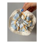 Noestudio Ekose Desenli Pinterest toka Dantel Detaylı Donut Toka Scrunchie Saç Tokası | El Yapımı Vintage Saç Aksesuarı