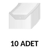 Noki 10 Adet Şeffaf A4 Çıtçıtlı Dosya Zarf Dosya