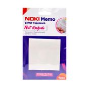 Noki Memo 75x75 mm 50 Yaprak Şeffaf Çizgisiz Beyaz Yapışkanlı Not Kağıdı
