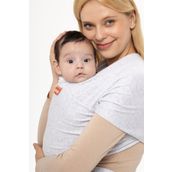 Noone Gri Wrap Sling Bebek Taşıma Şalı, Bebek Teni Için Özenle Seçilmiş Pamuk Premium Kumaş, Kanguru