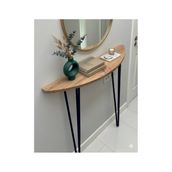 Normadia Yarım Ay Oval Dresuar 100CM, Şık Siyah Tasarım ve Modern Görünüm - Ahşap - Ceviz
