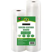 Novisan Vakum Kapama Bobini Gofrajlı Tırtıklı Ev Tipi Vakum Makinası Poşeti 1 Adet 20CMX500CM ve 1 Adet 25X500CM 2 Bobinli Karma Paket