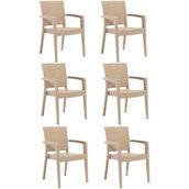 Novussi 6 Adet Cappuciono Paris Rattan Kollu Sandalye Koltuk