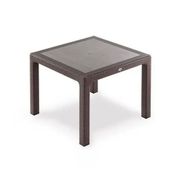 Novussi Classi 90x150 cm Koyu Kahverengi Rattan Efektli Camlı Masa Takımı