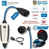 Nrgkick Başlangıç Paketi 32A Light 22KW 10 Metre Ac Mobil Elektrikli Araç Şarj Kablosu- Ev Prizi (Schuko) Uyumlu Set