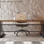 Ntconcept Alfa Normal Ceviz Renk Masif Ağaç Ofis ve Çalışma Masası