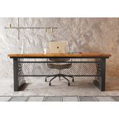 Ntconcept Onix Masif Ağaç Ofis ve Çalışma Masası - Ebat Seçenekli - 75x230 cm - Açık Ceviz