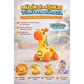 Nunu Eğitici Emekleme Oyuncağı|müzikli Işıklı Yürüyen Zürafa Oyuncak | Ipli Çekçek Zürafa Bebek Oyuncağı|eğitici Emeklemeye Yardımcı - RENK