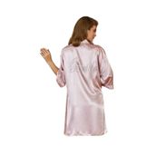 Nurteks Kadın Saten Bride Gelin Tek Sabahlık S-xl 5300, Pudra, S