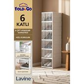 obido Lavine Çok Amaçlı 6 Katlı Organizer Ayakkabılık Katlanabilir Taşınabilir Portatif "Beyaz