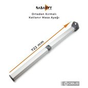 Obus Karavan Masa Ayağı Ortadan Kırmalı Katlanır Masa Ayağı 722MM Babarvy