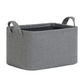 Ocean Home Textile 30x21x18 cm Antrasit Renk Dokulu Kumaş Sepet