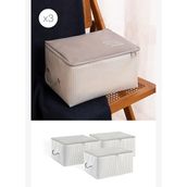 Ocean Home Textile 30x22x18 cm 3'lü Küçük Boy Gri Çizgili Stuff Things Hurç Set