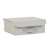 Ocean Home Textile 30x23x11 cm Çekmece İçi Gri Balıksırtı Kapaklı Kutu