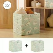 Ocean Home Textile 33x30x33 cm 2'li Çocuk Odası Dinozor Kutu Set