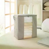 Ocean Home Textile 45x30x50 cm PVC Pencereli Gri Renk Kapitone Hurç