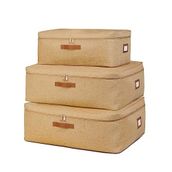 Ocean Home Textile 52x28x21 / 62x46x22 cm 3'lü Jüt Baza Altı 2 Adet Hurç Set