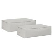 Ocean Home Textile 74x46x22 cm 2'li Mega Boy Gri Balıksırtı Baza Altı Hurç Set