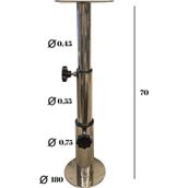 OCEAN MARİNE MASA VE KOLTUK AYAĞI 3 KADEMELİ KROM 30-70 CM TEKNE, YAT VE KARAVAN