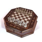 OCTAGON CEVİZ SATRANÇ SETİ (41X41X10 cm)