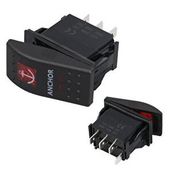 OEM Powermaster Çapa Irgatı Sembollü Yaylı Işıksız 4 Pinli On-off 12-24v Marin Switch