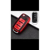 Oem Vw Tiguan Jetta Golf 5 Golf 6 Scirocco Polo Caddy Lüks Anahtar Koruma Kabı Kılıfı Kırmızı Renk