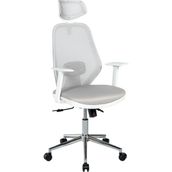 Ofisbazaar Dali Ergonomik Başlıklı Beyaz Gri Fileli Çalışma Koltuğu