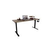 Ohbe Express Şeker Ofisi - Elektrikli Yüksekliği Ayarlanabilir Ergonomik Bilgisayar & Çalışma Masası - Tek Motorlu (2 Hafızalı) (Ceviz, 120 * 60) - Abanoz - Option-1